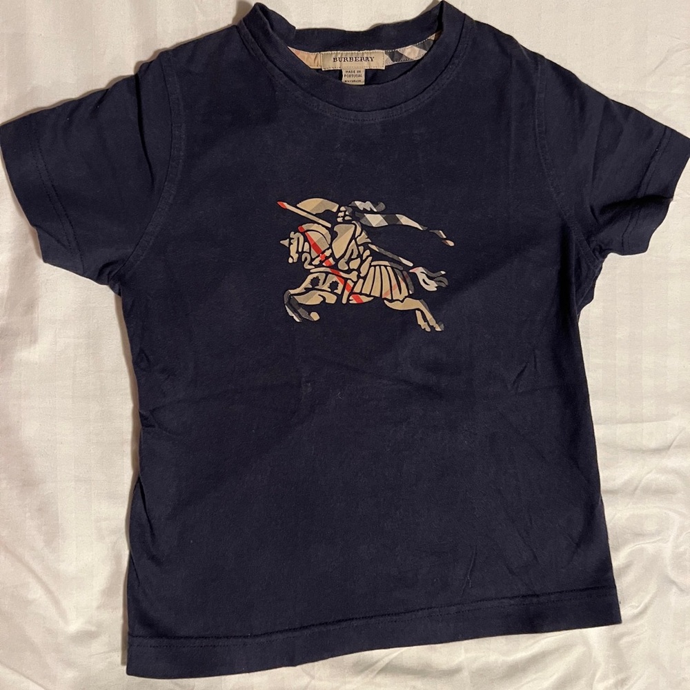 Burberry kids size 6Y Navy logo t-shirt